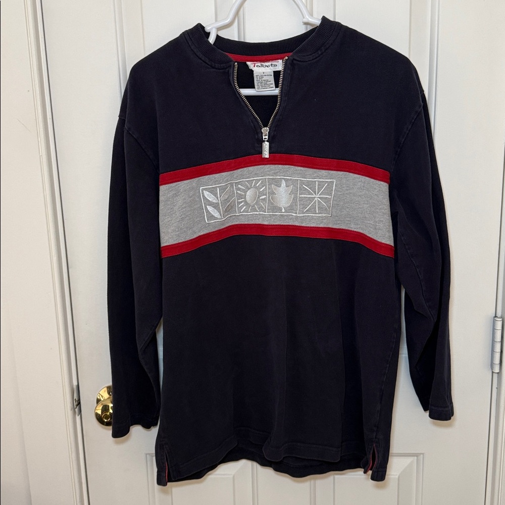 Talbots Navy Half Zip Pull Over - image 1